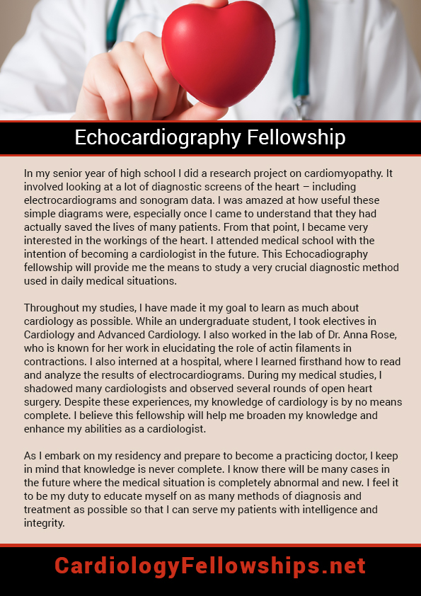 Personal statement for cardiology fellowship sample