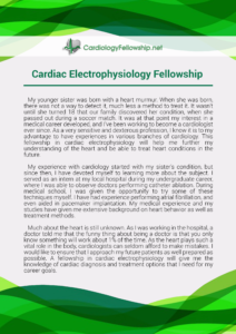 cardiac electrophysiology fellowship personal statement sample