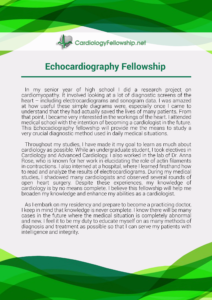 echocardiography fellowship personal statement sample