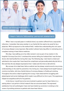 heart failure fellowship personal statement example